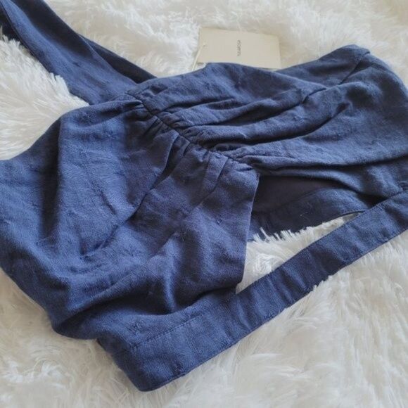 Tularosa Revolve Allie Cropped off shoulder crop top navy size small - Picture 8 of 14